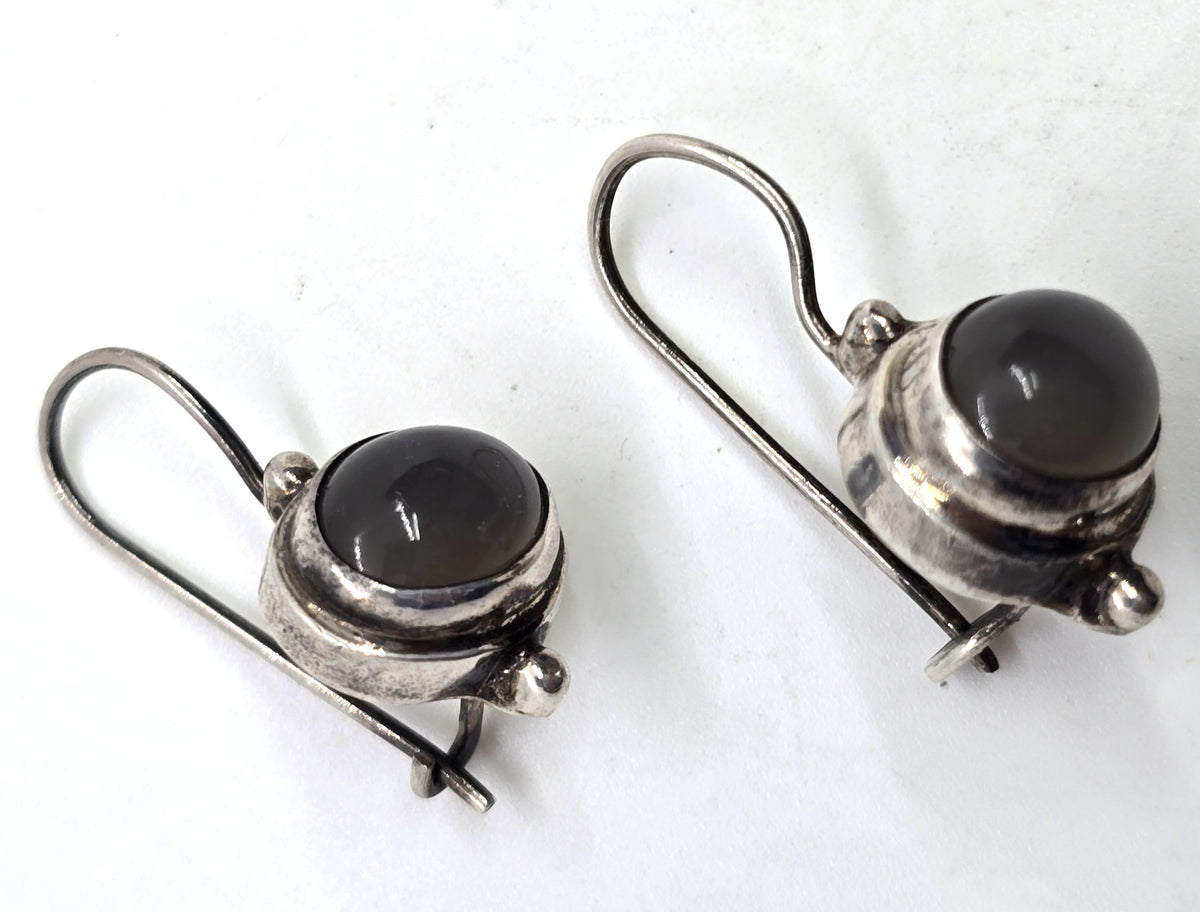 Sarda Silver moonstone signed sterling silver drop earrings