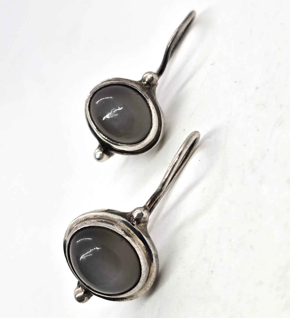 Sarda Silver moonstone signed sterling silver drop earrings