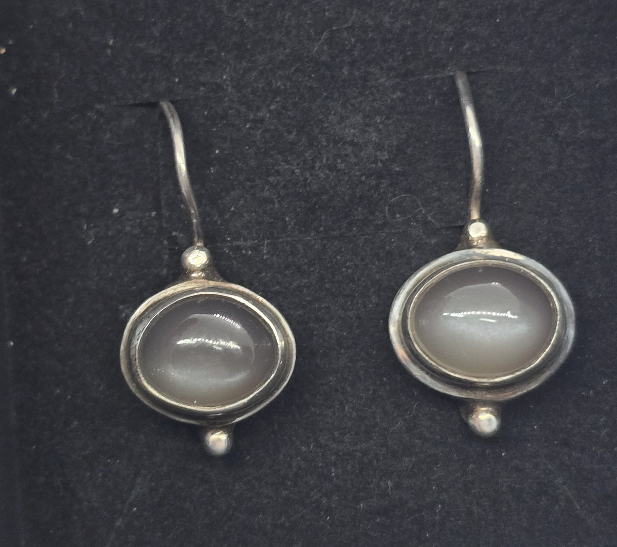 Sarda Silver moonstone signed sterling silver drop earrings