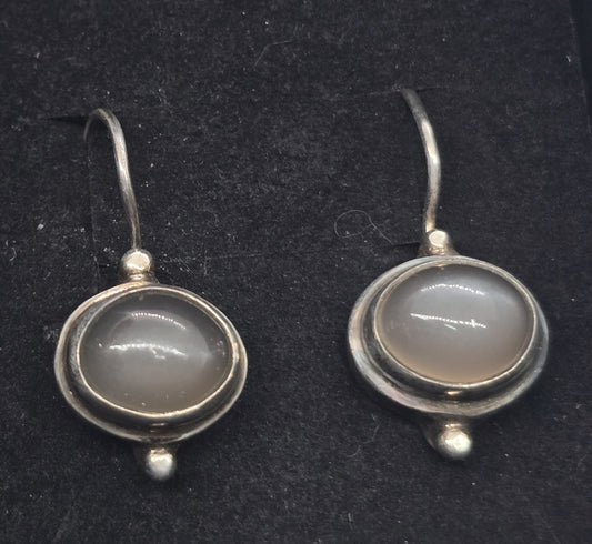 Sarda Silver moonstone signed sterling silver drop earrings
