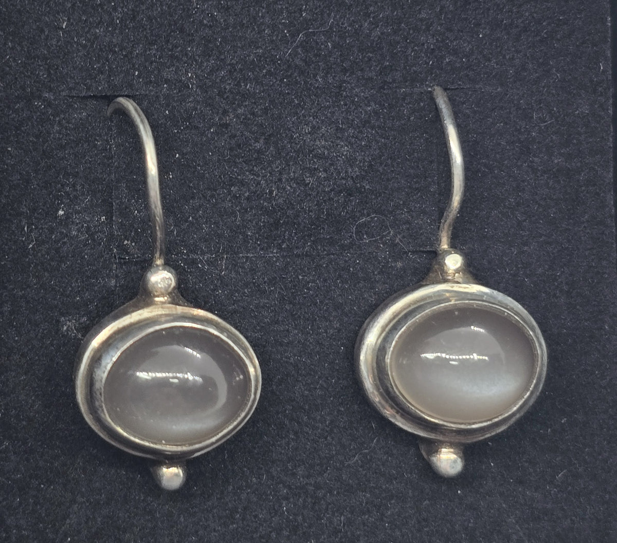 Sarda Silver moonstone signed sterling silver drop earrings