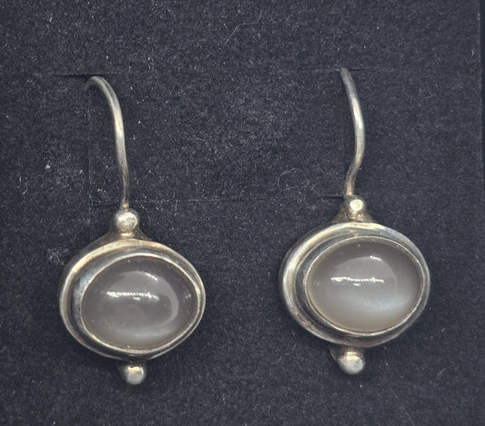 Sarda Silver moonstone signed sterling silver drop earrings