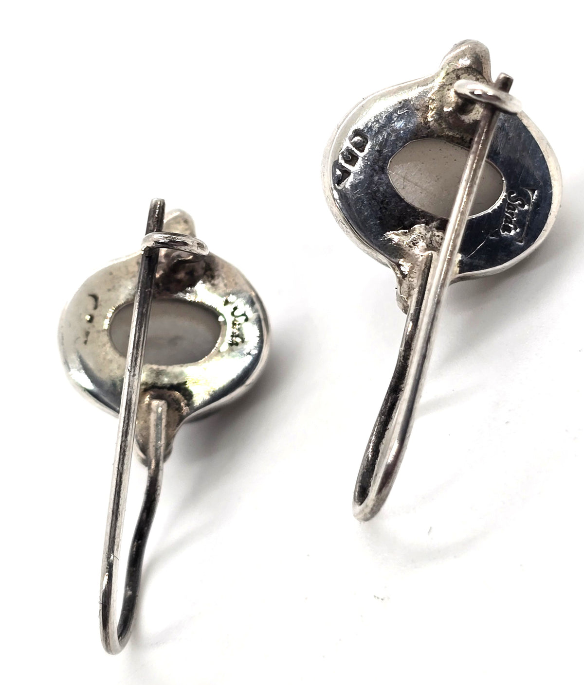 Sarda Silver moonstone signed sterling silver drop earrings