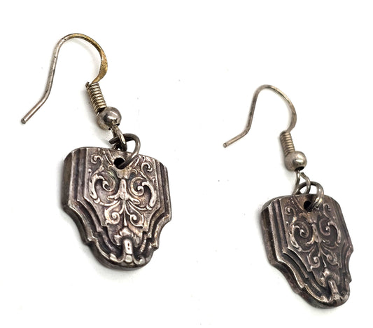 Antique sterling silver handcrafted spoon earrings spoon jewelry