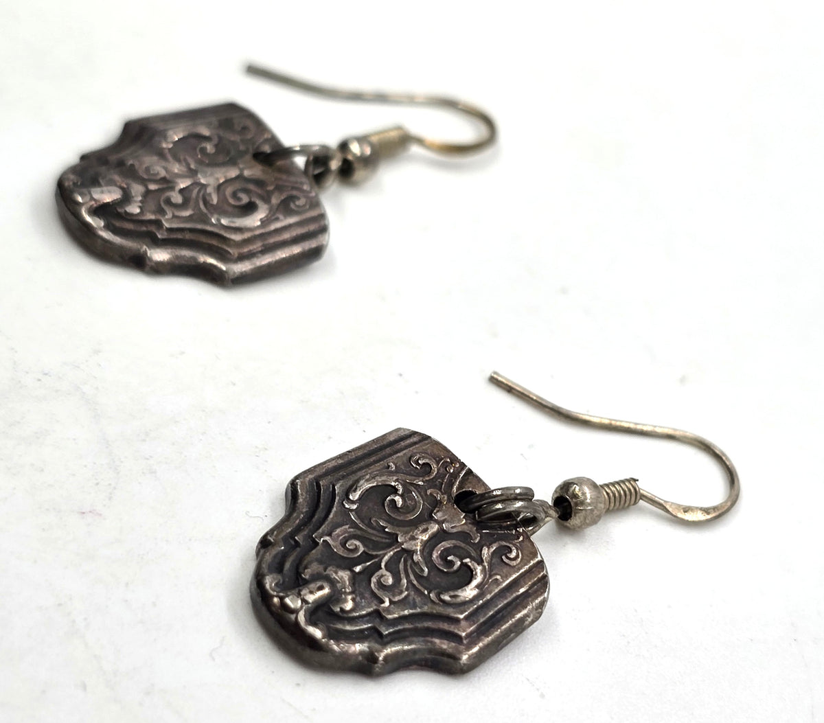 Antique sterling silver handcrafted spoon earrings spoon jewelry