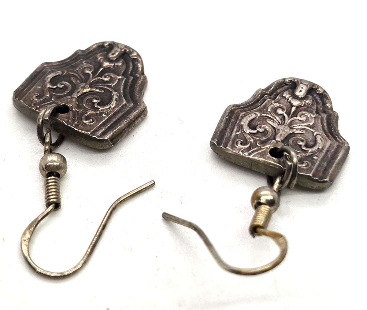 Antique sterling silver handcrafted spoon earrings spoon jewelry