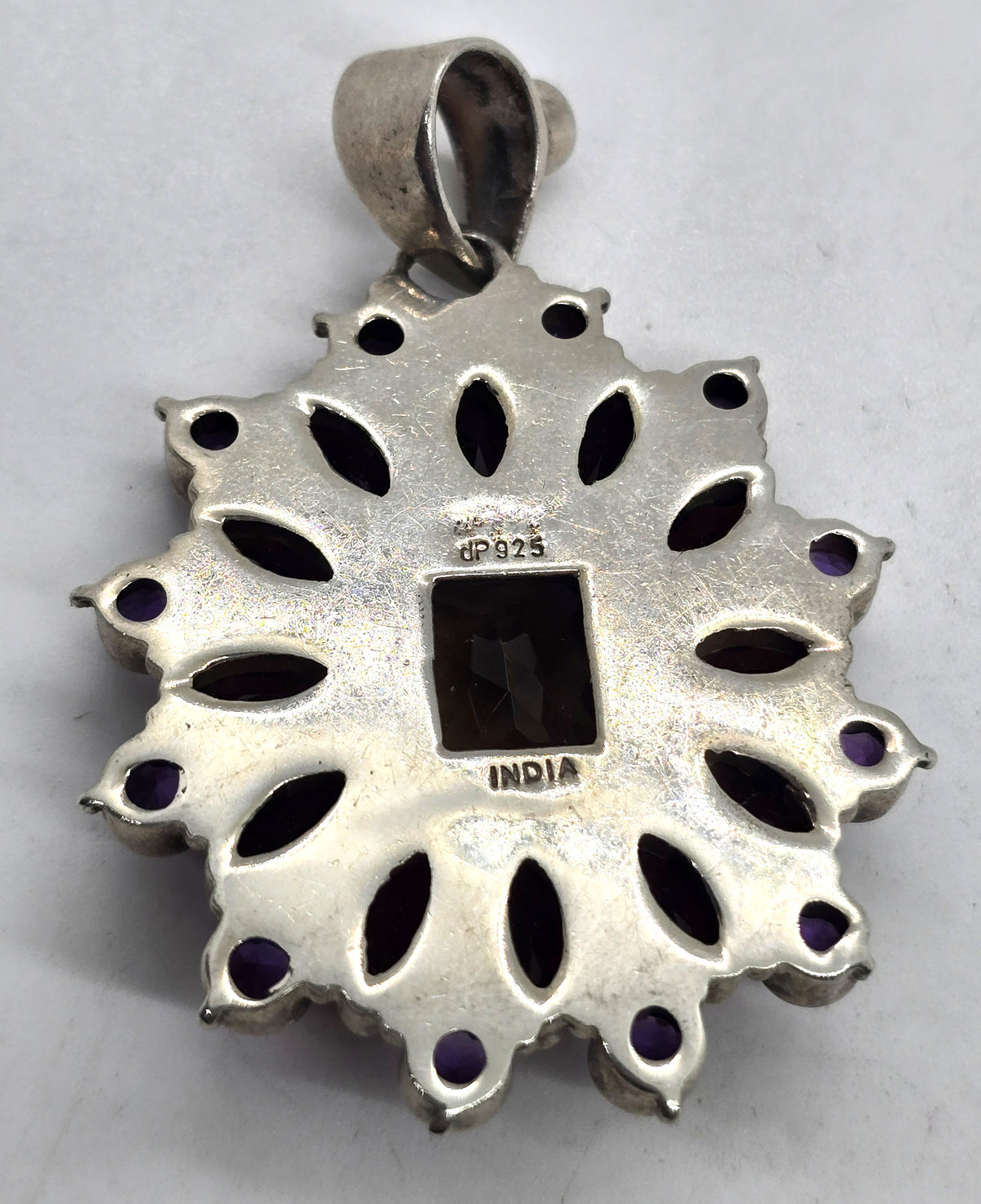 DP Doug Paulus India Smoky quartz Amethyst Garnet sterling silver Pendant
