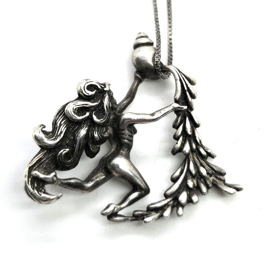 Bling Jewelry Aquarius Zodiac Sign Greek Water Goddess Sterling Silver necklace