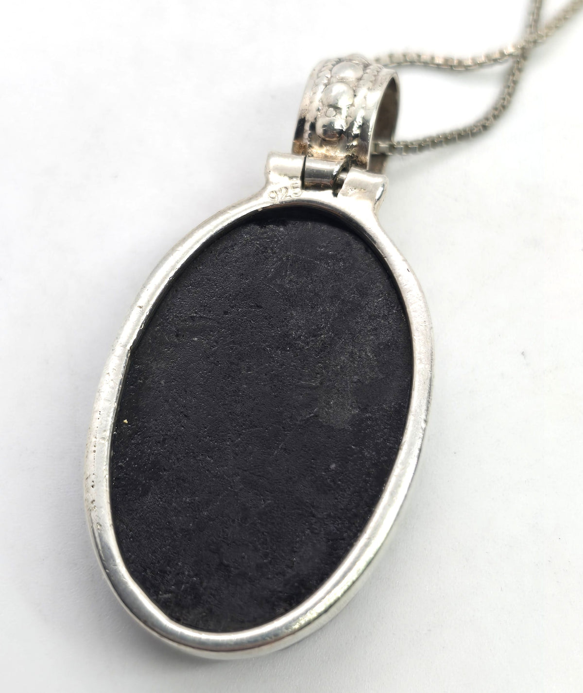 Raw Stabilized Amethyst crystal sterling silver vintage pendant necklace