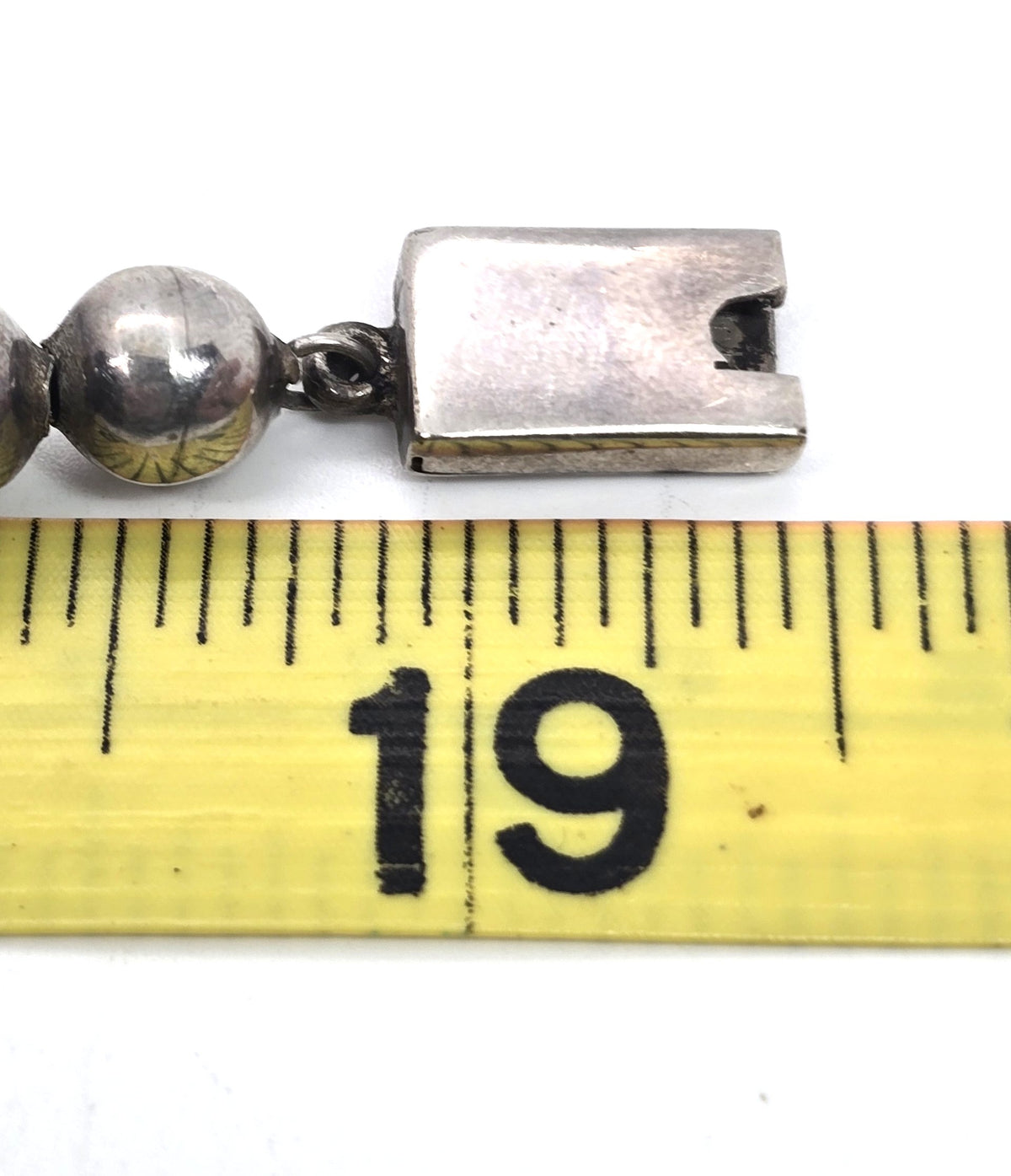 Taxco Mexico bench bead silver pearl handcrafted sterling silver vintage necklace TA-25