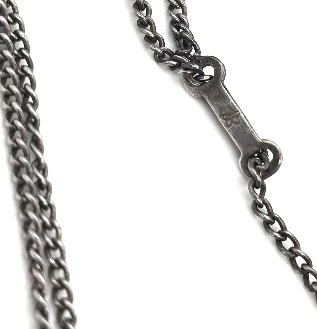 B Ballou  Art Deco Antique Lingerie Chain Sterling Silver white Guilloche Enamel set of 2