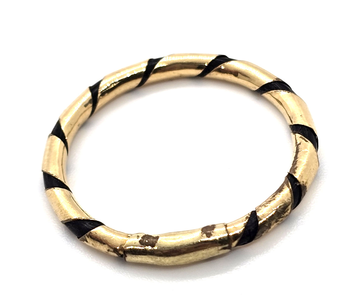 14k yellow gold Elephant hair antique Victorian souvenir ring size 5