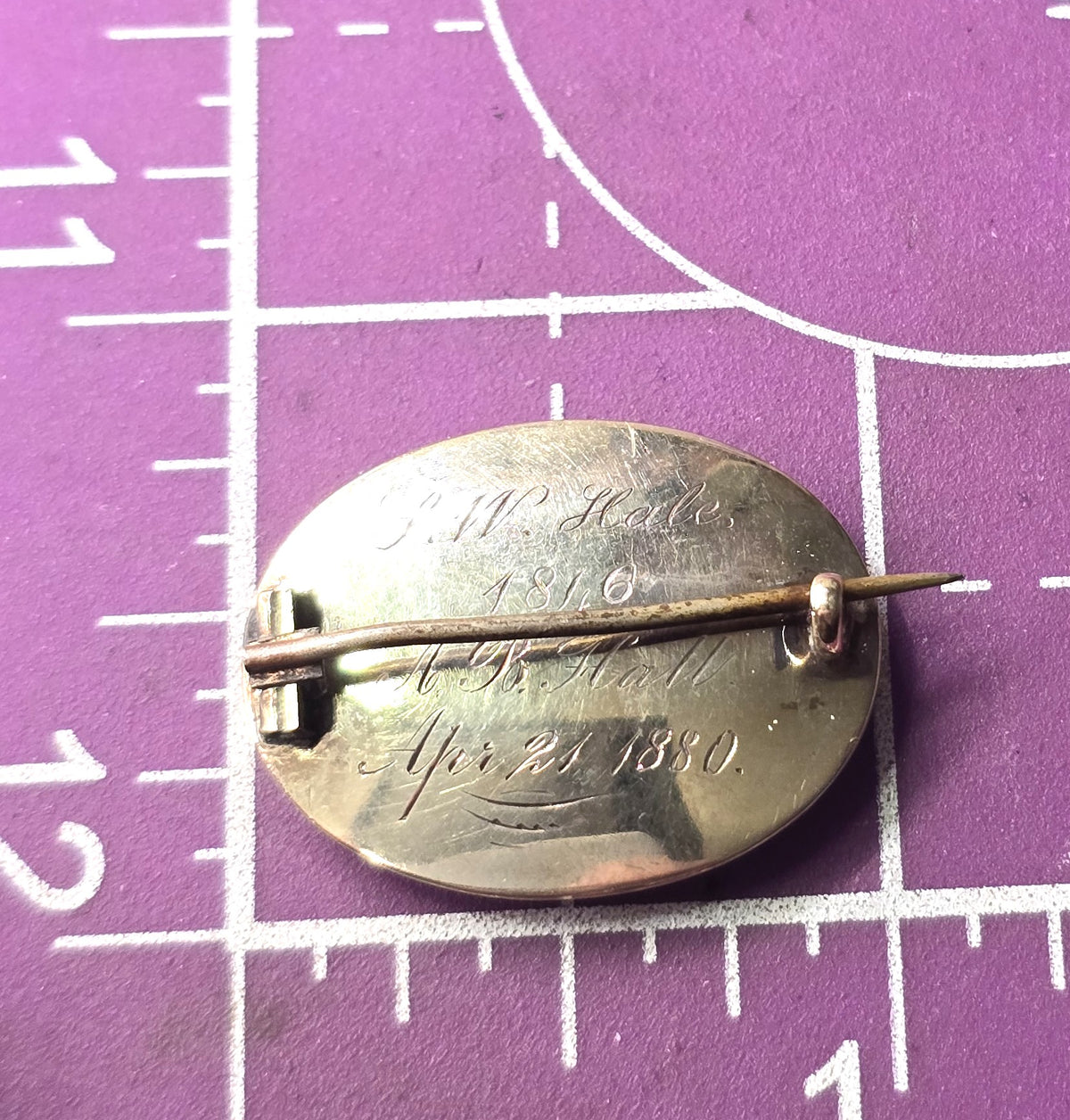 10k gold Antique Victorian braided dark hair mourning memento mori brooch