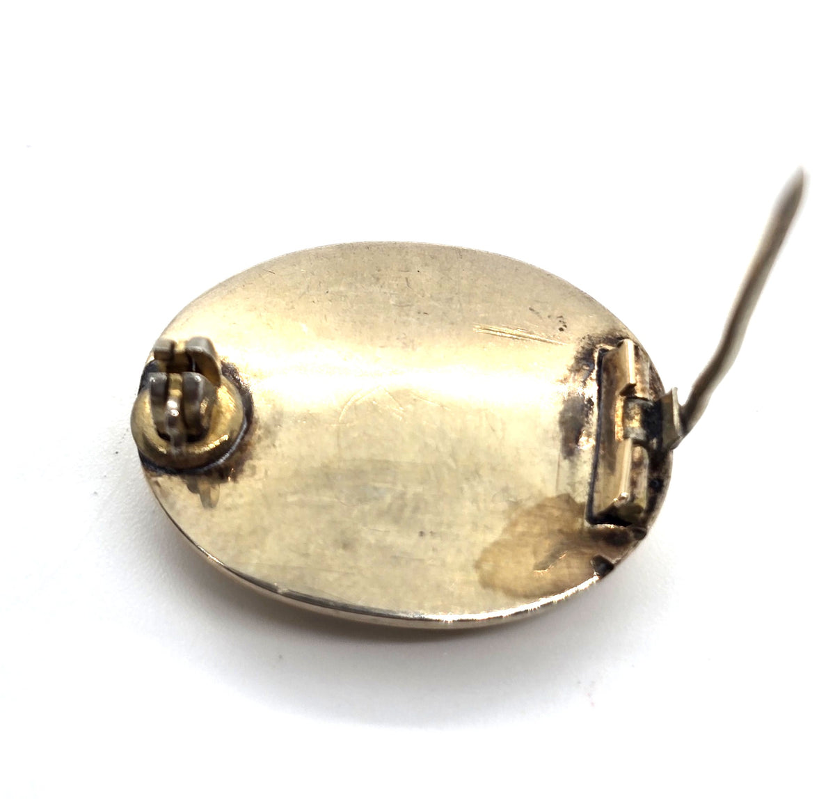 10k gold Antique Victorian mourning memento mori brooch empty can be filled