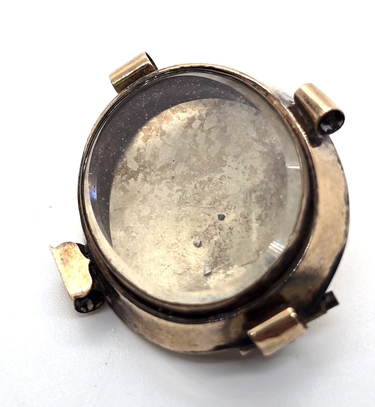 10k gold Antique Victorian mourning memento mori brooch empty can be filled
