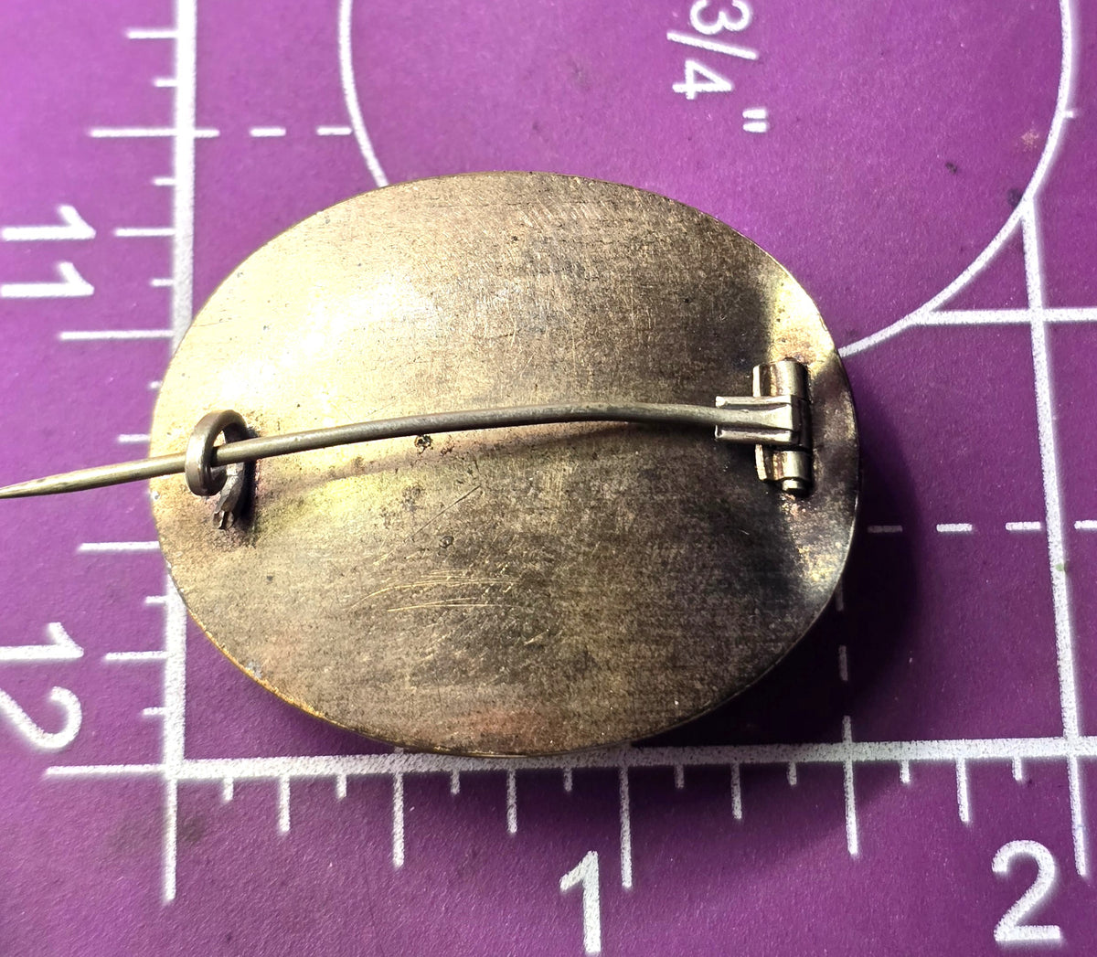 Gold Filled Antique Victorian braided dark hair mourning memento mori brooch