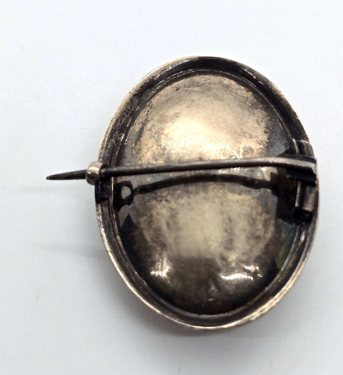 Gold filled Antique enamel mourning braided hair memento enamel mori brooch