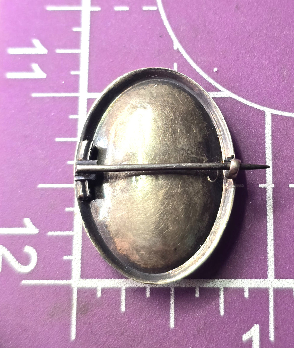 Gold filled Antique enamel mourning braided hair memento enamel mori brooch