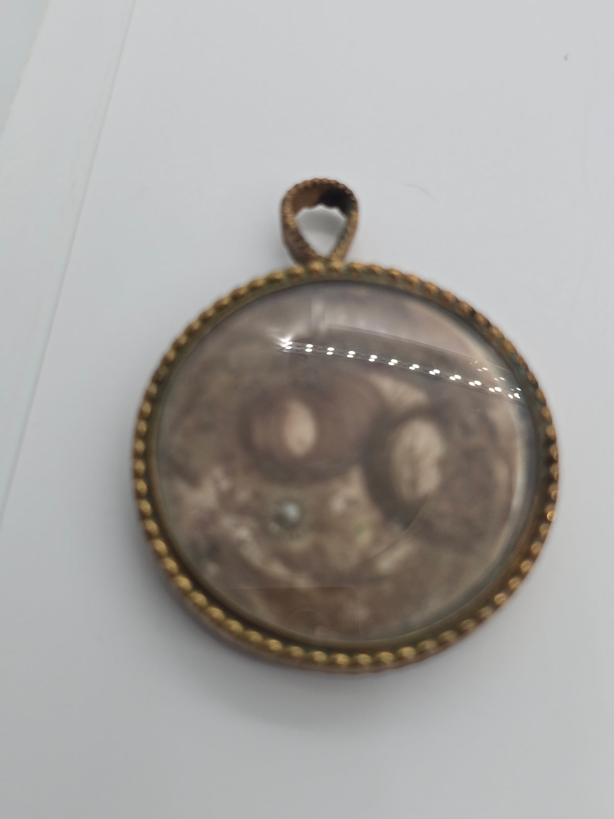 Gold Filled Antique Victorian braided hair mourning memento pendant damaged