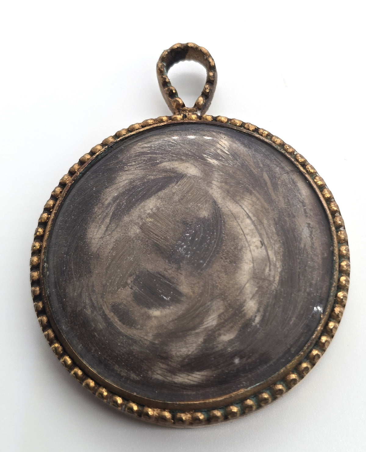 Gold Filled Antique Victorian braided hair mourning memento pendant damaged