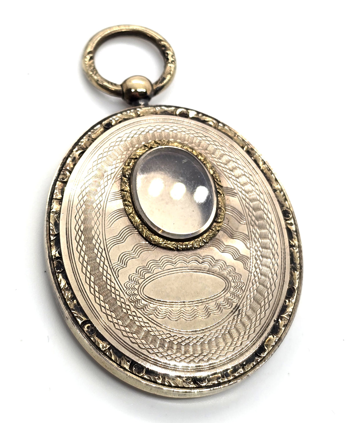Yellow gold filled Antique Victorian mourning opening window locket
