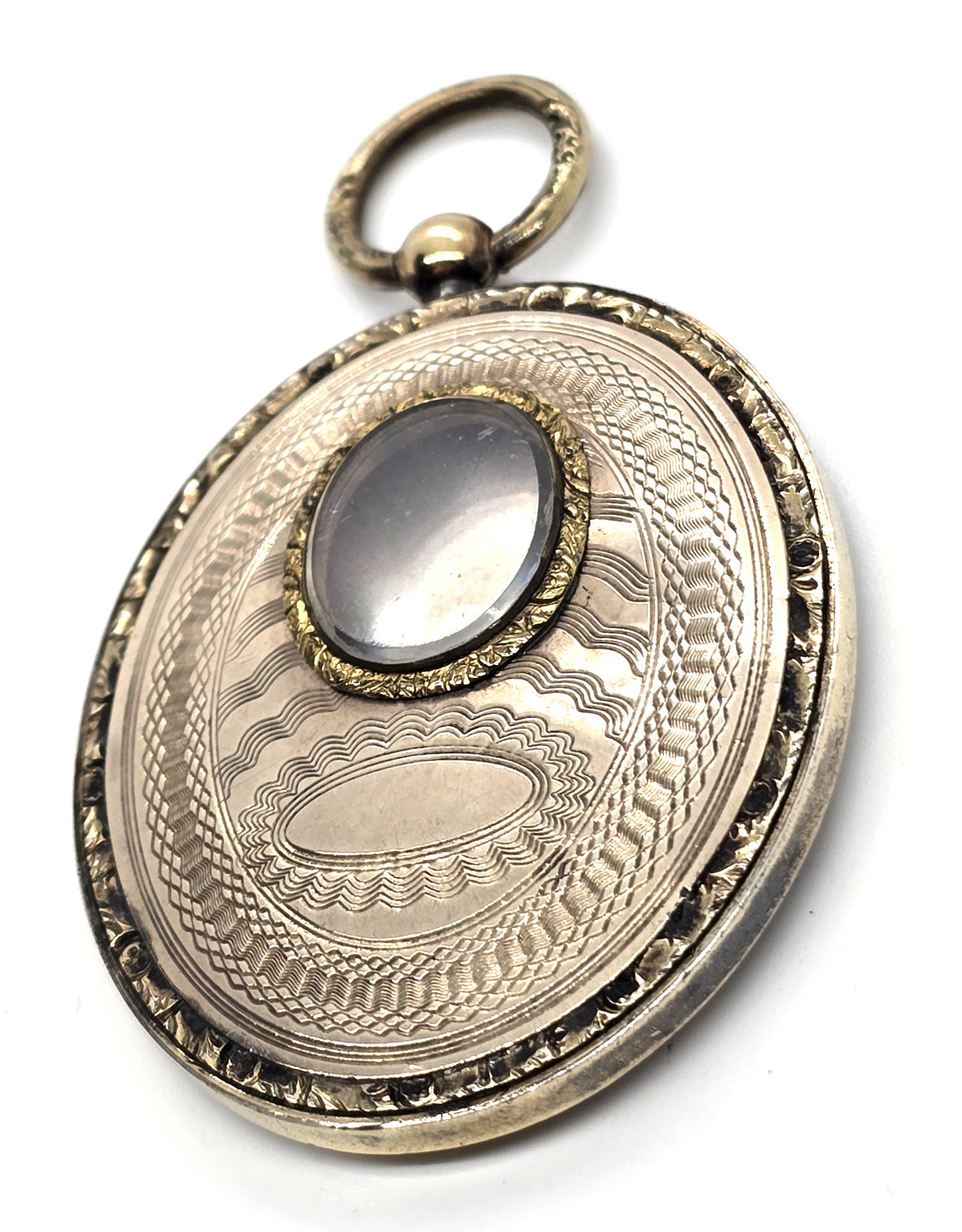 Yellow gold filled Antique Victorian mourning opening window locket