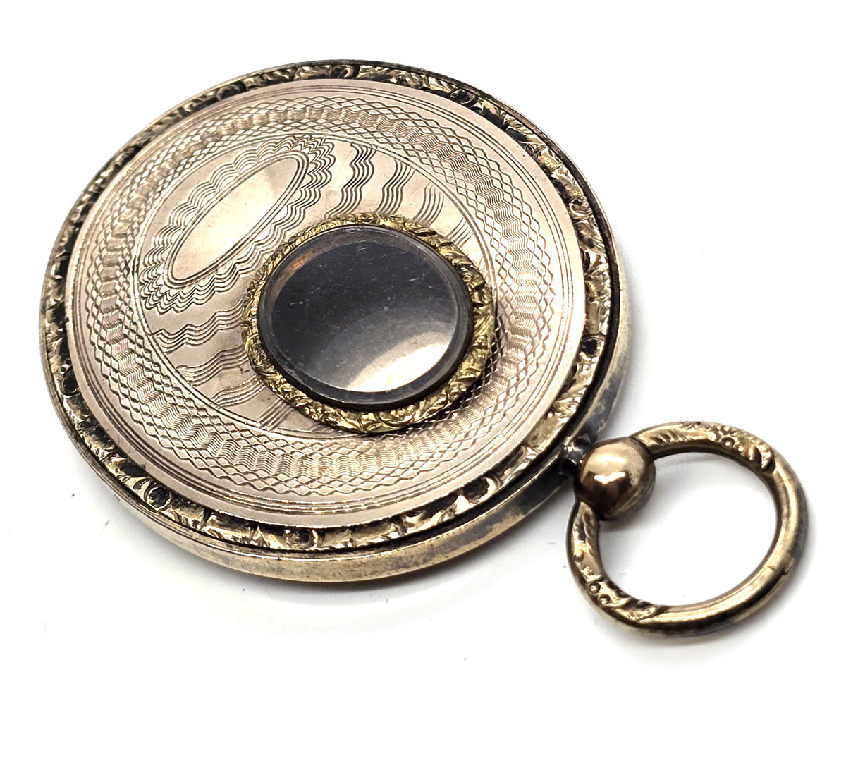 Yellow gold filled Antique Victorian mourning opening window locket