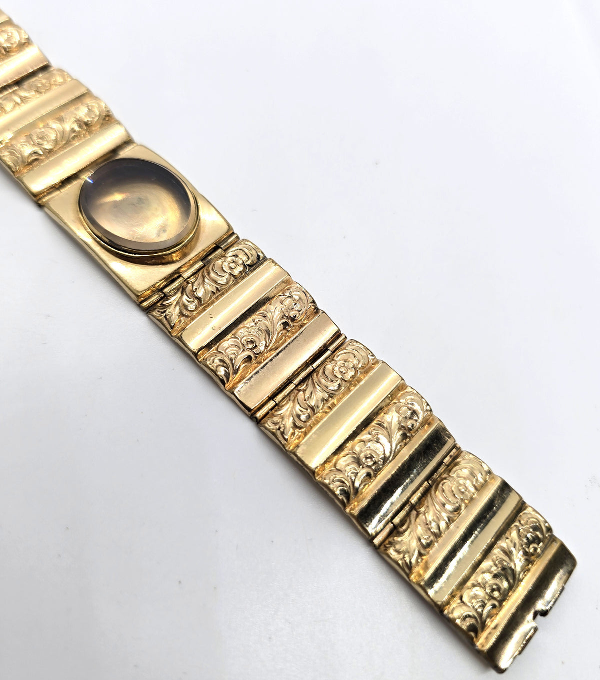Yellow gold filled Antique Victorian mourning memento mori opening window bracelet