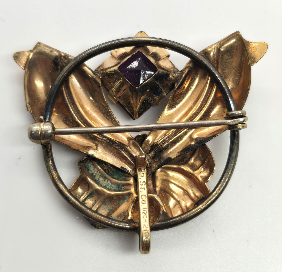 Providence Stock Co Antique 12k yellow gold filled vintage watch fob brooch