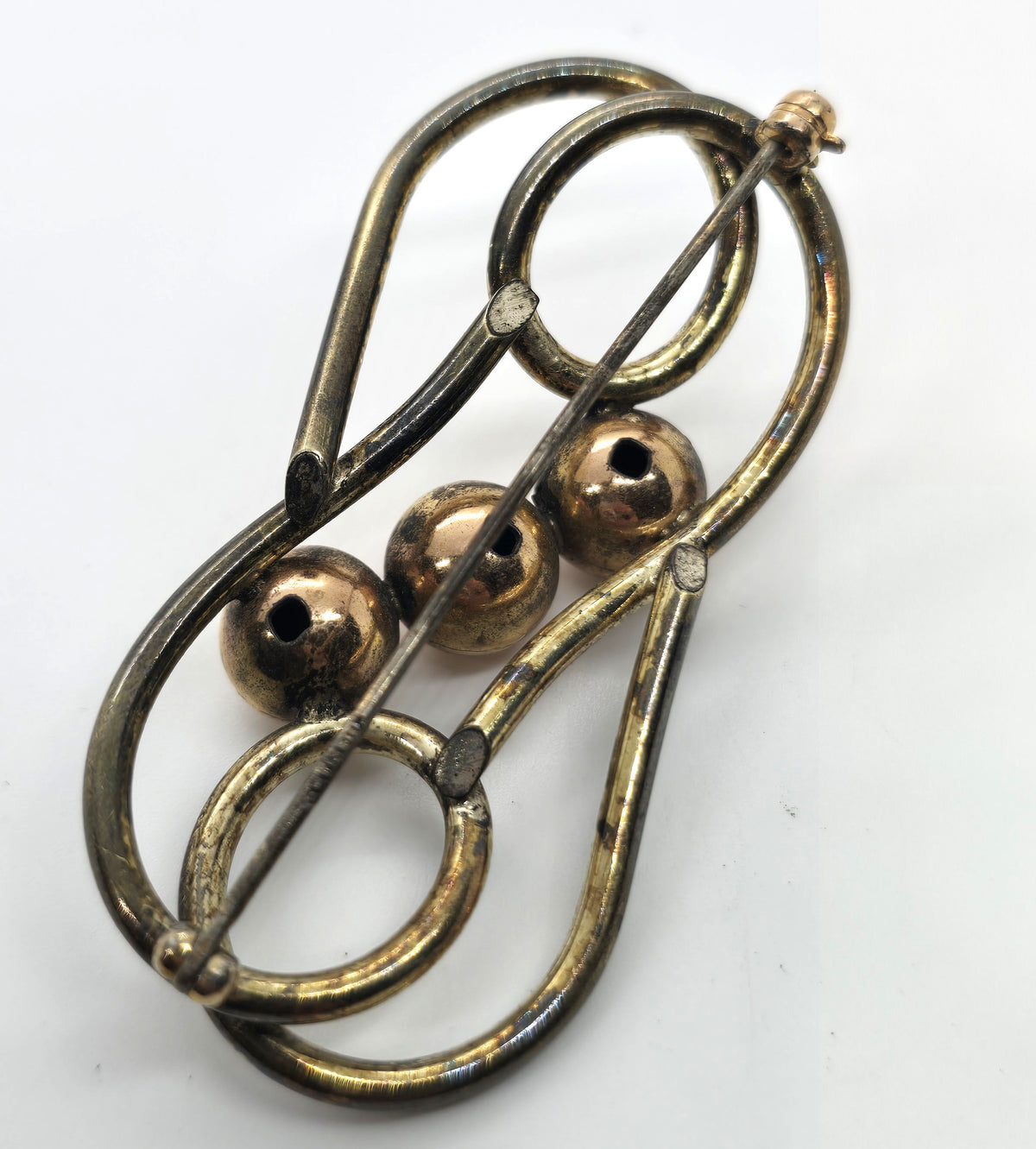 Kreisler Modernist vintage Kinetic copper gold filled brooch