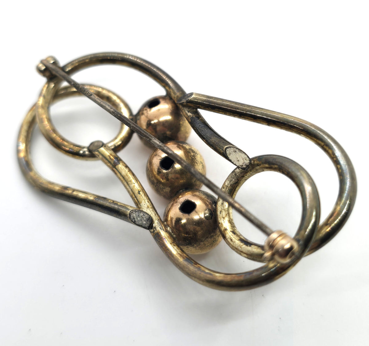 Kreisler Modernist vintage Kinetic copper gold filled brooch