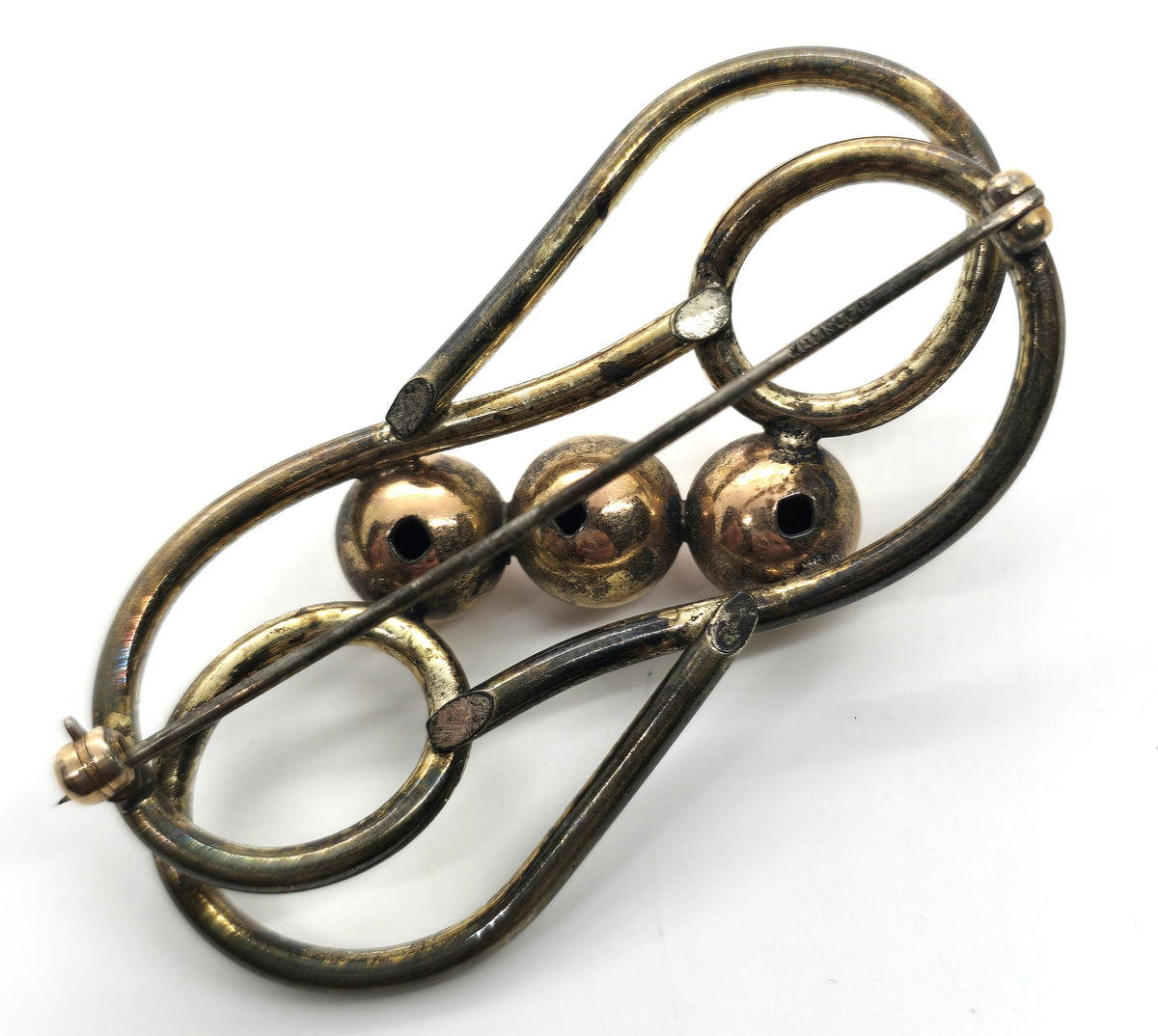Kreisler Modernist vintage Kinetic copper gold filled brooch