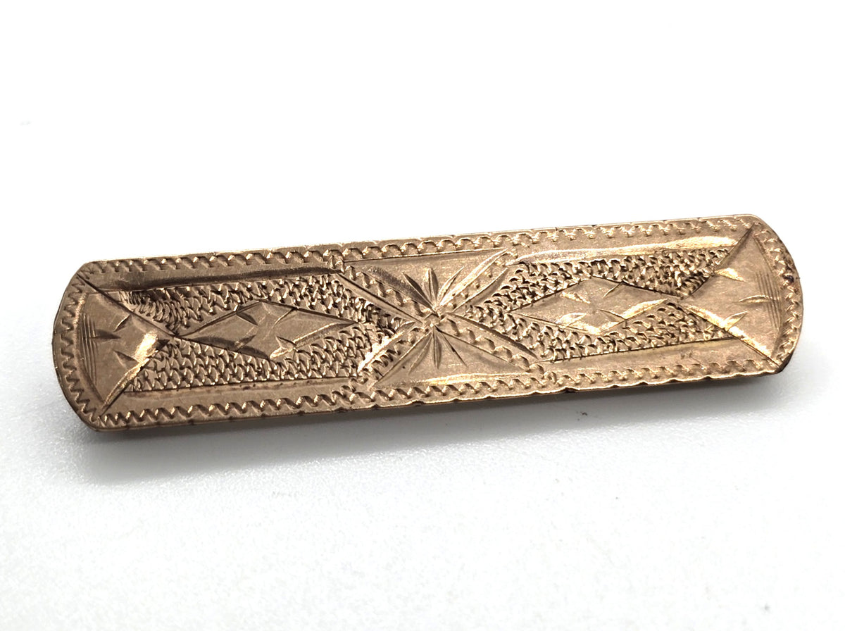 Taille d'épargne antique Victorian mourning brooch Memento Mori bar pin
