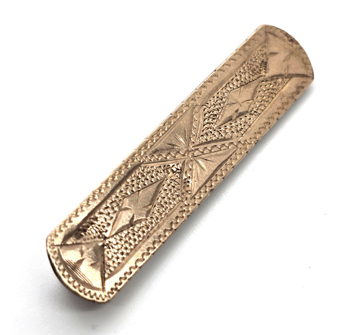 Taille d'épargne antique Victorian mourning brooch Memento Mori bar pin
