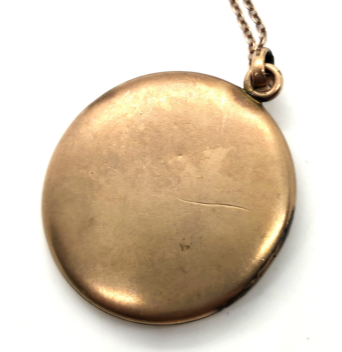 Antique Victorian etched monogram LSS gold filled locket necklace