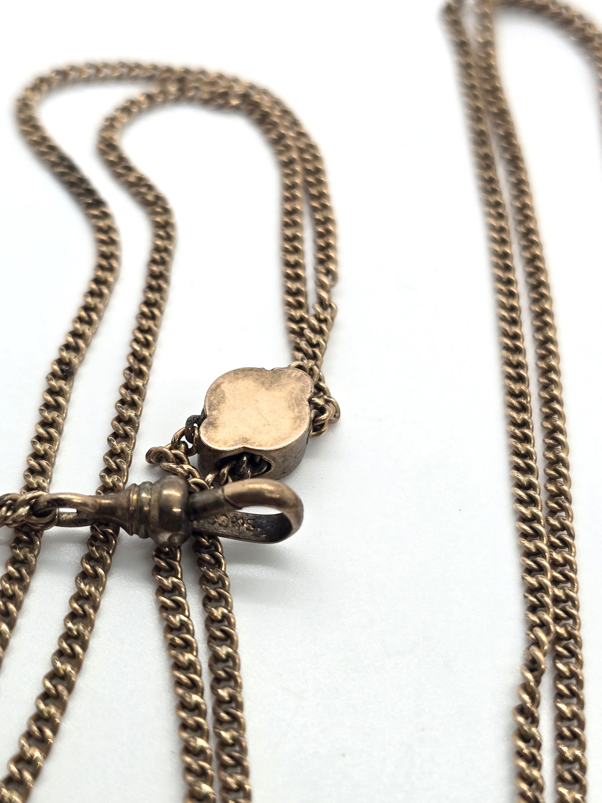 Victorian Turquoise and Seed Pearl Antique yellow gold filled slider watch chain