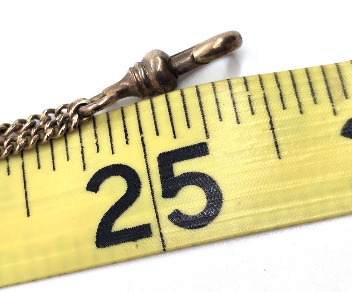 Victorian Turquoise and Seed Pearl Antique yellow gold filled slider watch chain