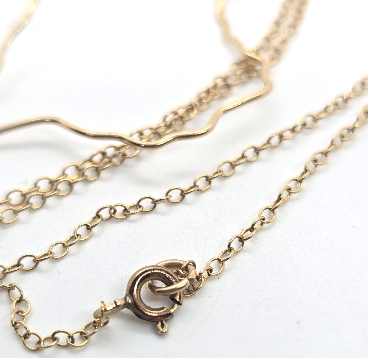 Texas state outline 14k gold filled vintage artisan pendant necklace