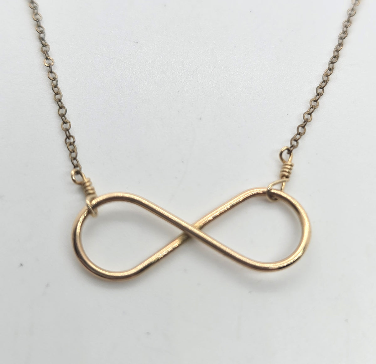 Floating infinity forever 14k yellow gold filled vintage pendant necklace