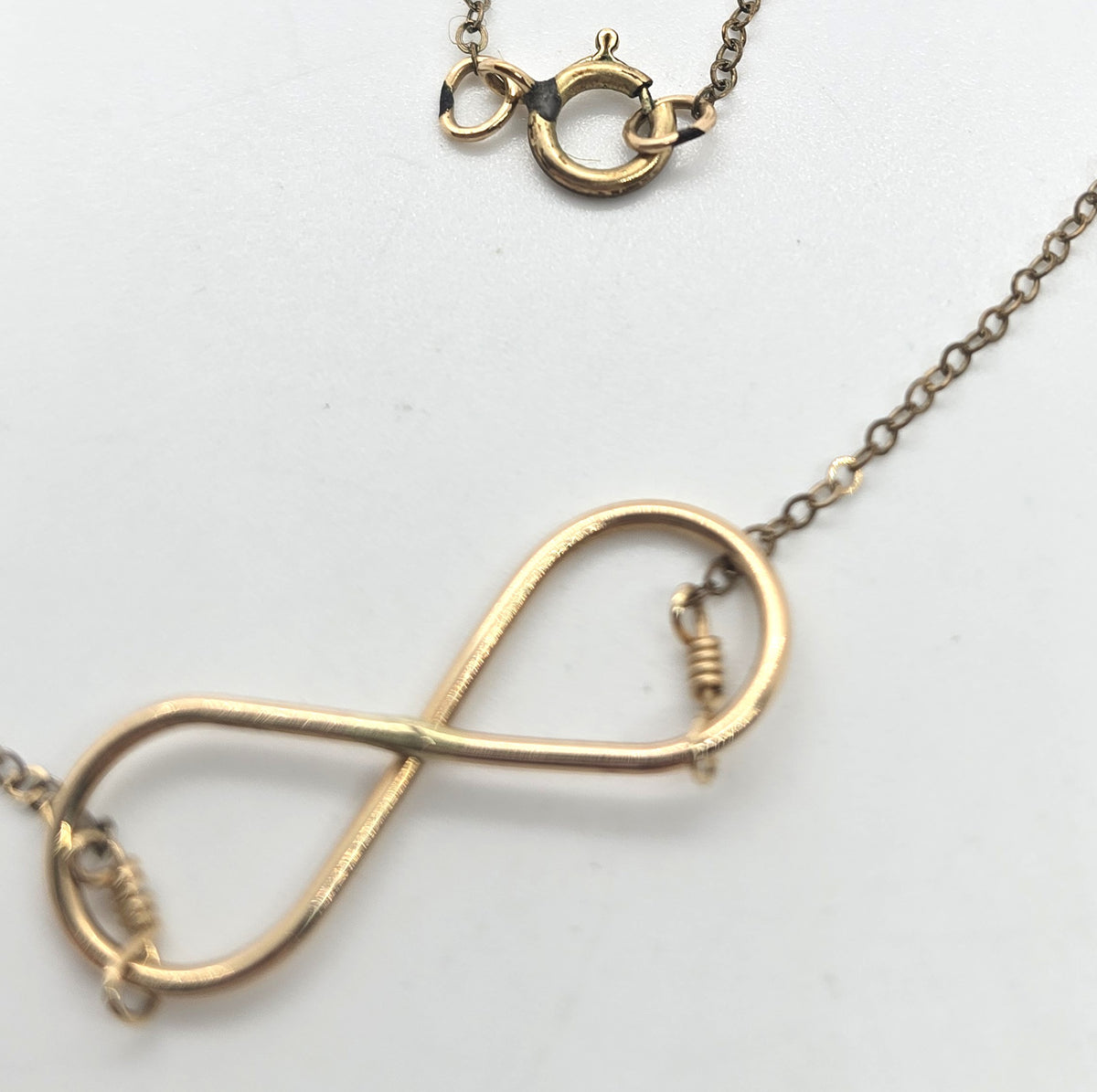 Floating infinity forever 14k yellow gold filled vintage pendant necklace