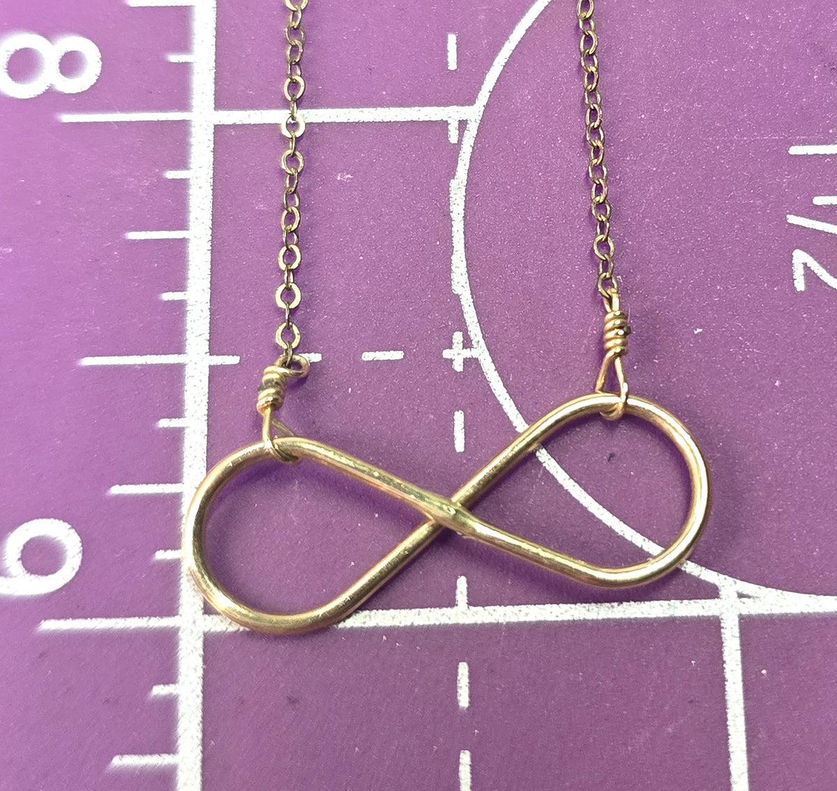 Floating infinity forever 14k yellow gold filled vintage pendant necklace