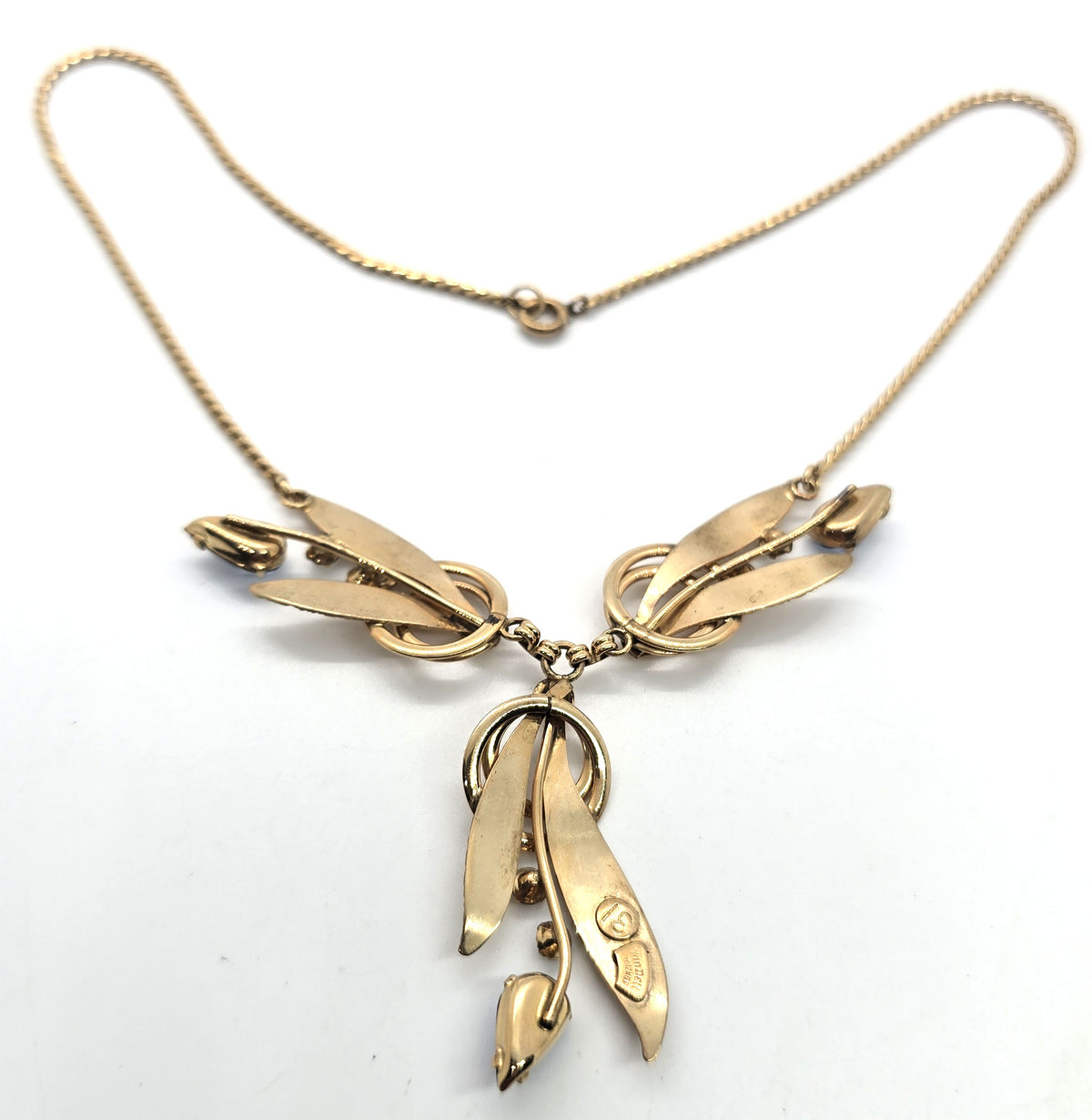 Van Dell Blue Rhinestone 12k Gold Filled vintage rhinestone necklace