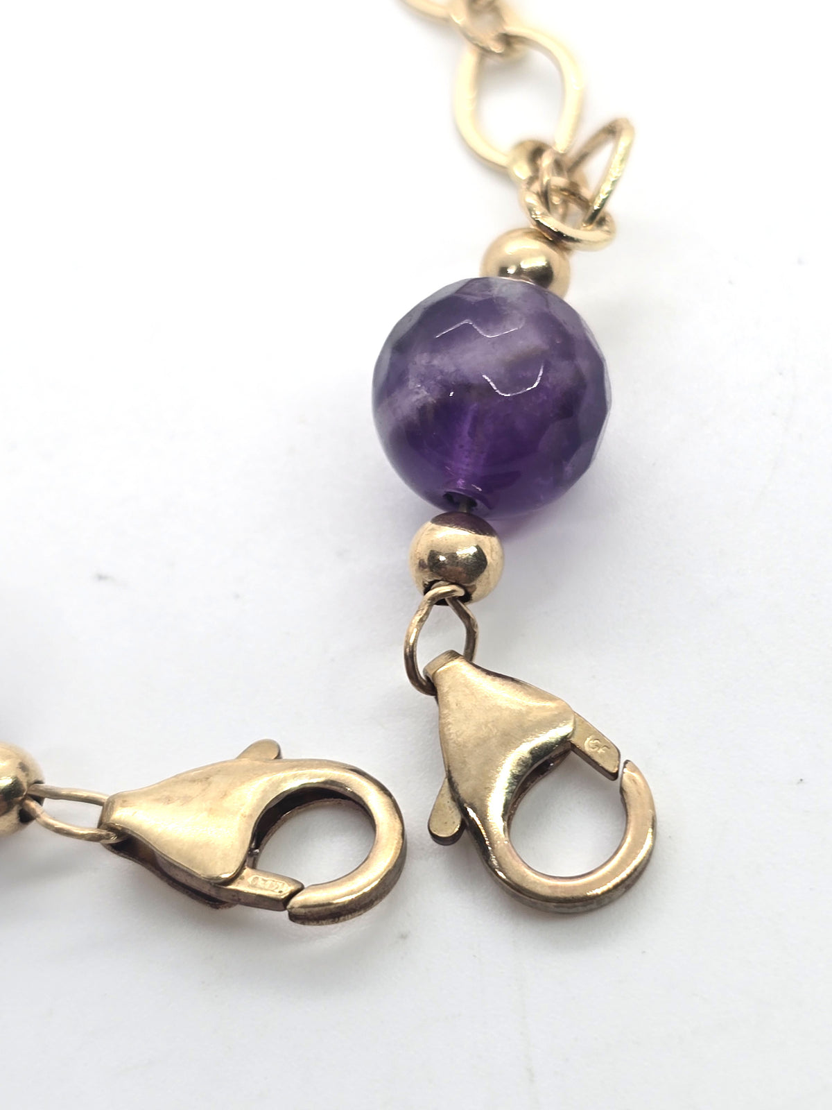 Amethyst beaded vintage 14k gold filled eye glass saver necklace chain