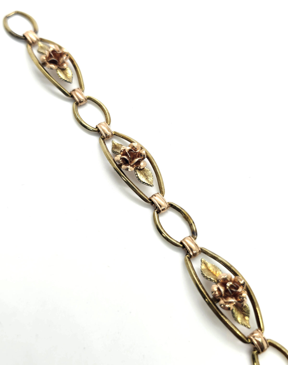 Krementz Rose signed Rose and Yellow Gold Filled vintage tennis bracelet