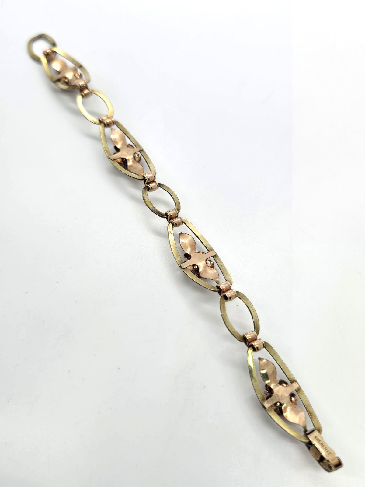 Krementz Rose signed Rose and Yellow Gold Filled vintage tennis bracelet