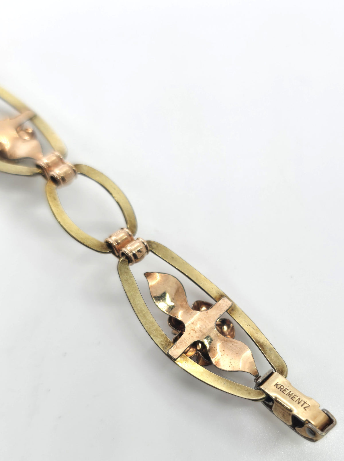 Krementz Rose signed Rose and Yellow Gold Filled vintage tennis bracelet