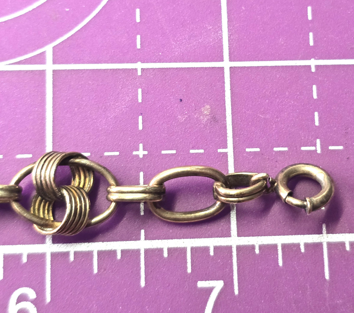 Walter Lampl Carl Art purple art glass vintage 12k yellow gold filled Art Deco bracelet