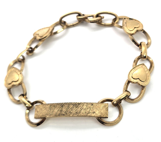 La Mode vintage 12k yellow gold filled sweetheart bracelet with name plate