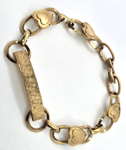 La Mode vintage 12k yellow gold filled sweetheart bracelet with name plate