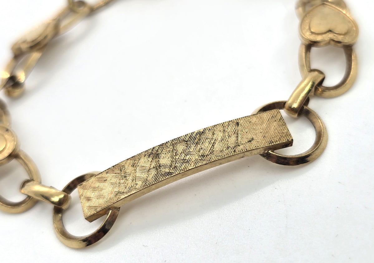 La Mode vintage 12k yellow gold filled sweetheart bracelet with name plate